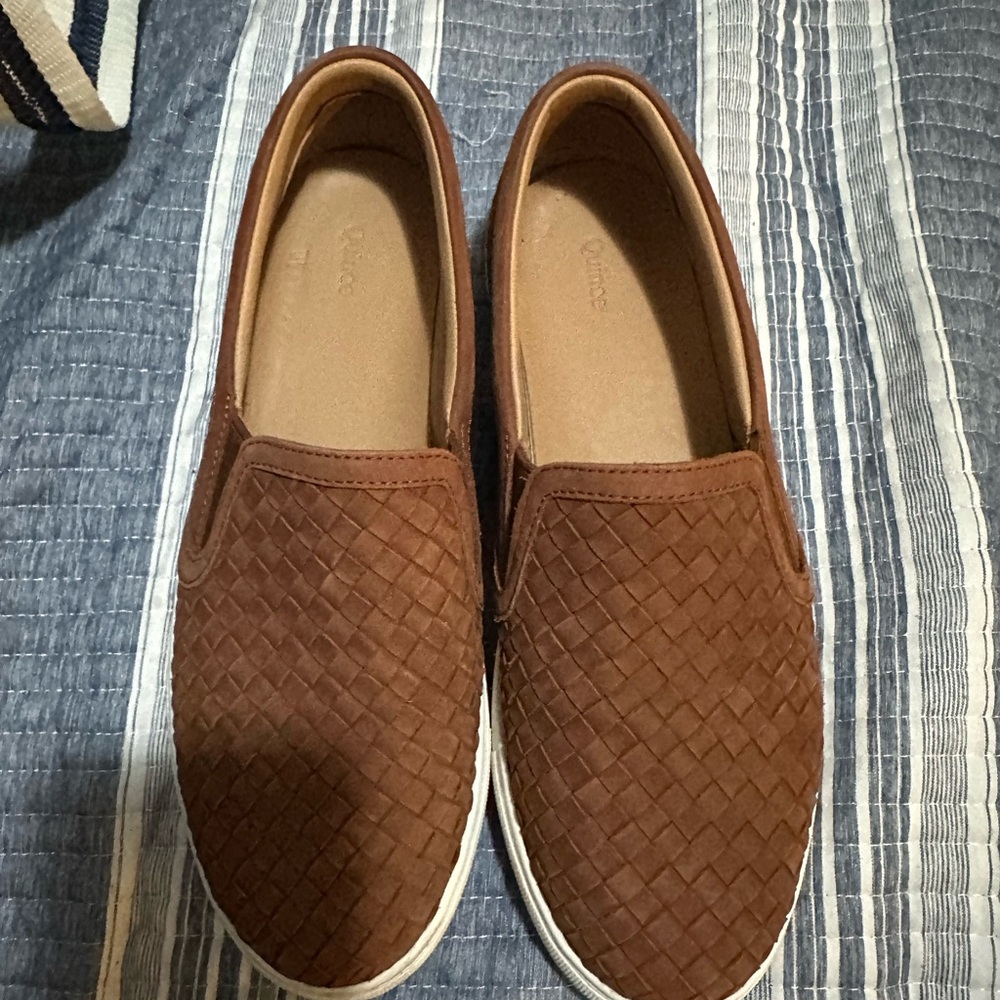 Brown Woven Slip-On Casual Shoe